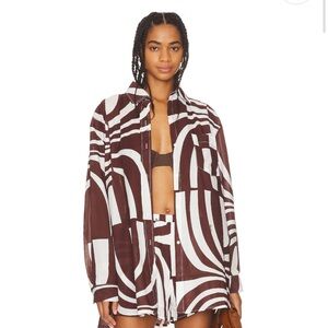 SNDYS Heather Cotton Shirt in Brown Print